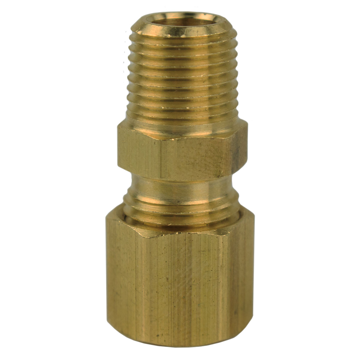 Compression 9/16" 14mm OD Tube to 1/2" NPT  Male Pipe Brass Fitting N-LDES